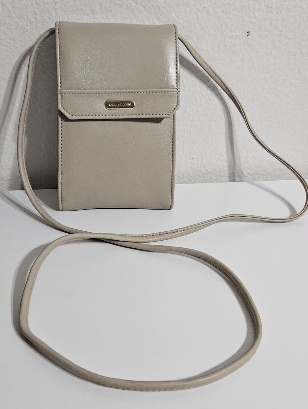 Liz Claiborne Taupe Crossbody Phone Pouch